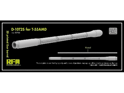 Gun Barrel D-10t2s 100mm L/53.5 For T-55amd (3d-printed / For Rye Field Model Kits) - image 1