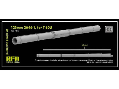 Gun Barrel 125mm 2a46-1 For T-80u For Rye Field Model Kits (3d-printed) - image 1