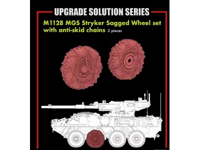 M1128 Mgs Stryker - Sagged Wheel Set With Anti-skid Chains (2 Pcs) - image 1