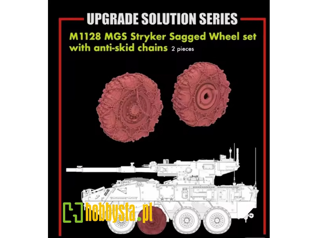 M1128 Mgs Stryker - Sagged Wheel Set With Anti-skid Chains (2 Pcs) - image 1