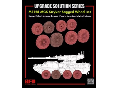 M1128 Mgs Stryker - Sagged Wheel Set (6 Pcs) + With Anti-skid Chains (2 Pcs) - image 1