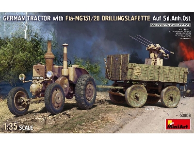 German Tractor With Fia-mg151/20 Drillingslafette Auf Sd.Anh.Ost - image 1