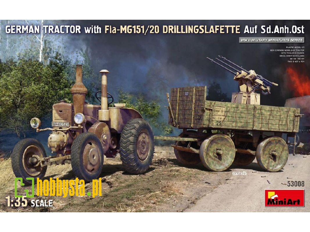 German Tractor With Fia-mg151/20 Drillingslafette Auf Sd.Anh.Ost - image 1