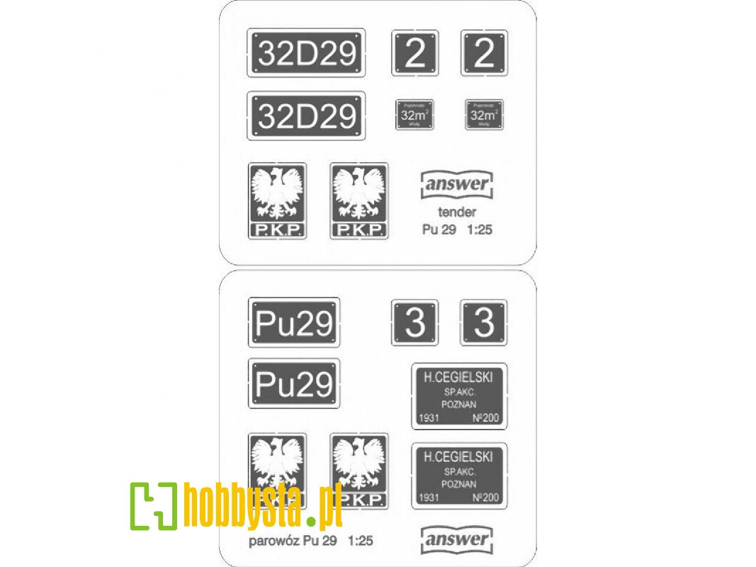 Pu 29 Steam Locomotive - Laser Cut Plates - image 1