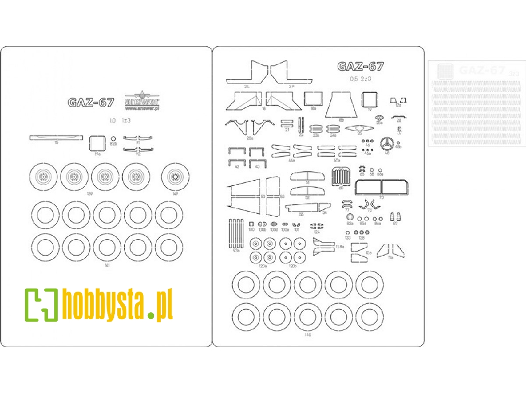 Gaz-67b - Laser Cut Frames, Details - image 1