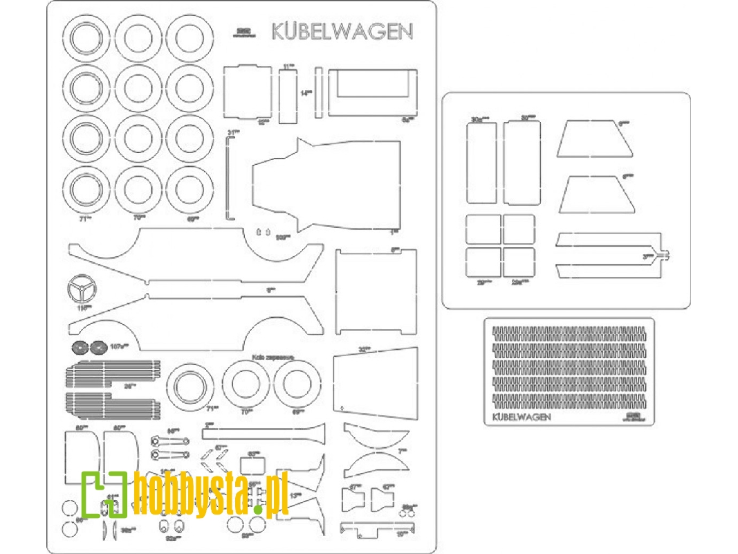 Kübelwagen Type 82 - Laser Cut Frames, Details - image 1