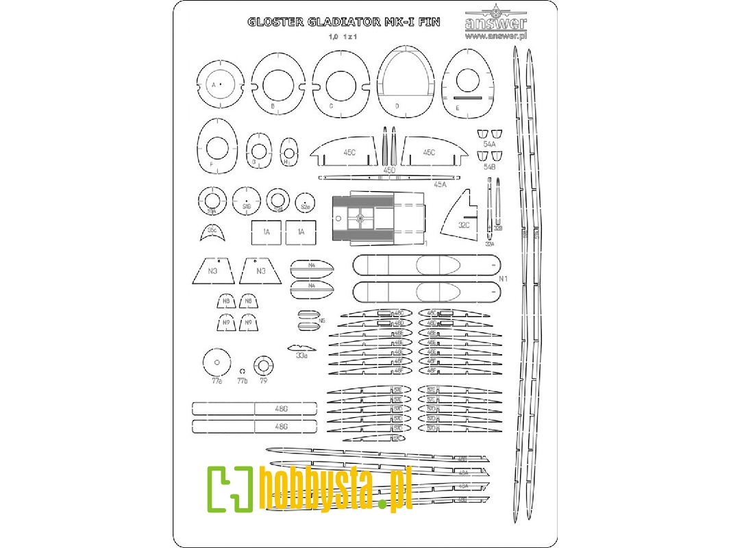 Gloster Gladiator Mk.I - Laser Cut Frames And Details - image 1
