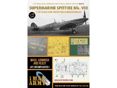Supermarine Spitfire Mk.Viii - Airbrush Masks Set (For Tamiya Kits) - image 1