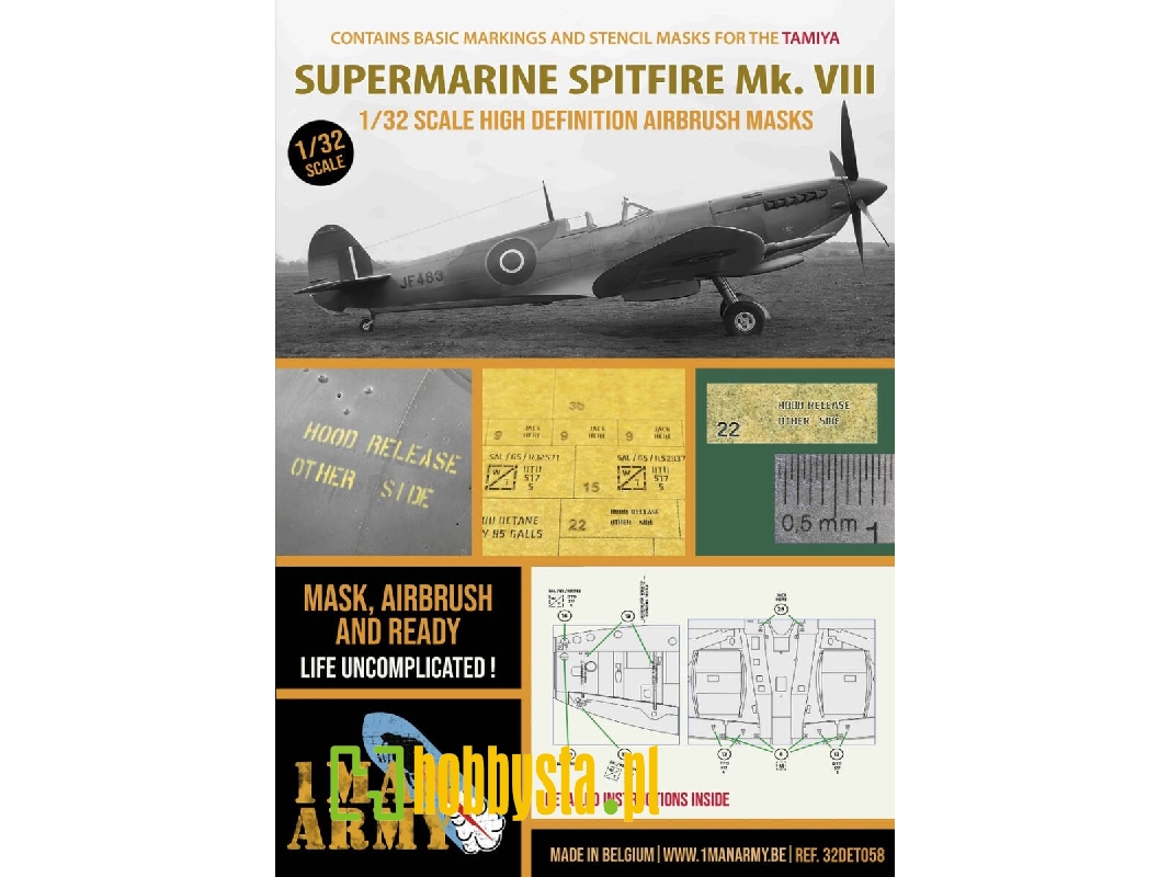 Supermarine Spitfire Mk.Viii - Airbrush Masks Set (For Tamiya Kits) - image 1