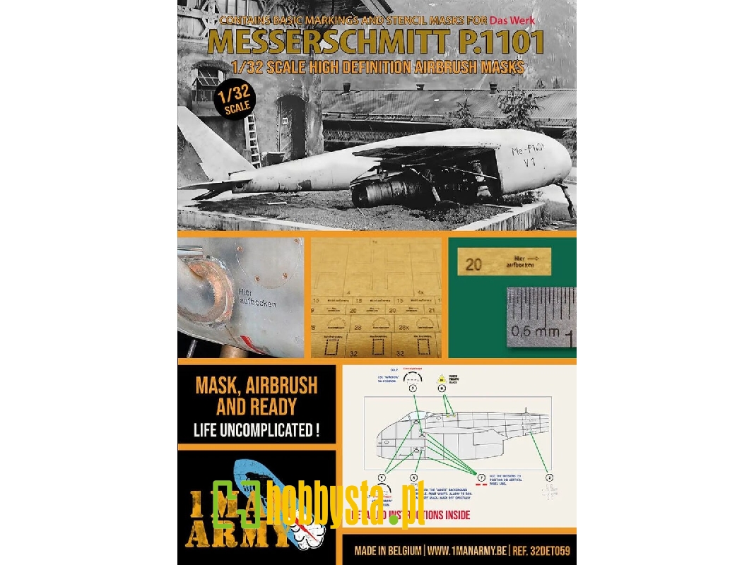 Messerschmitt P.1101 - Airbrush Masks Set (For Das Werk Kits) - image 1