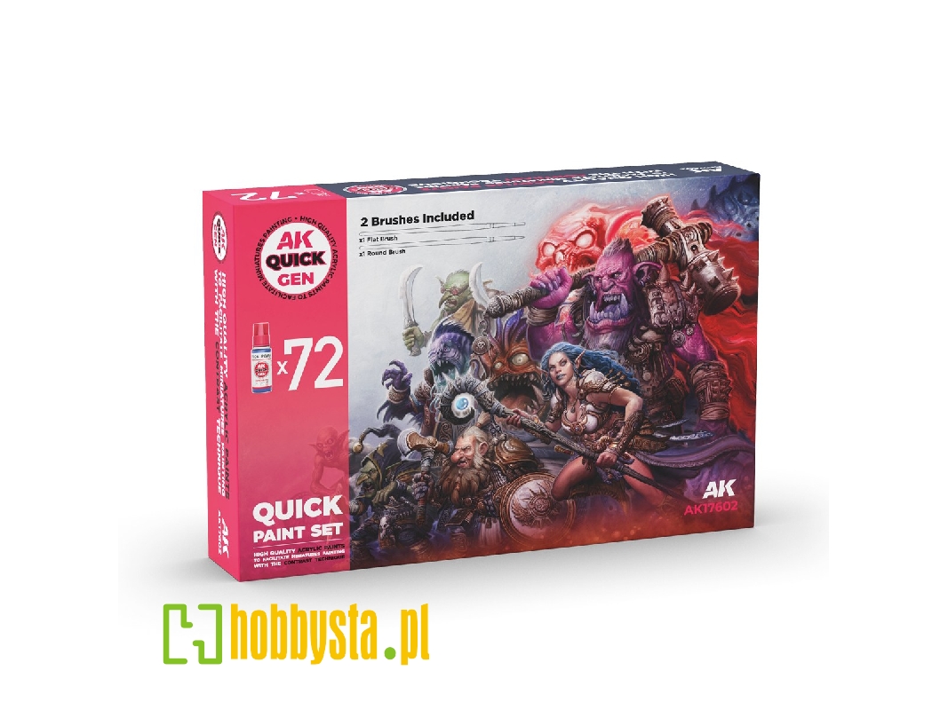 Quick Paint Set - 72 Quick Gen Colors (+2 Medium 18ml +2 Free Brushes) - image 1