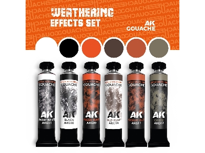Akg25 Weathering Effects Set - Ak Gouaches - image 2