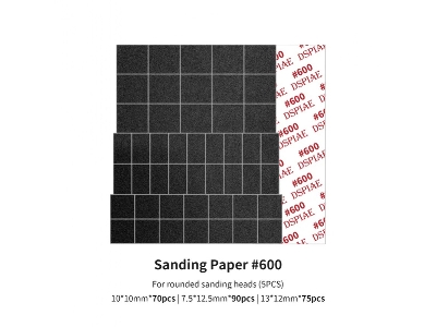 Msp-es06 Sanding Paper 600 Grit (For Rounded Sanding Heads) (5pcs) - image 1