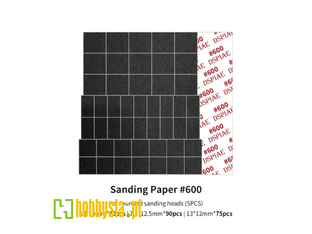 Msp-es06 Sanding Paper 600 Grit (For Rounded Sanding Heads) (5pcs) - image 1