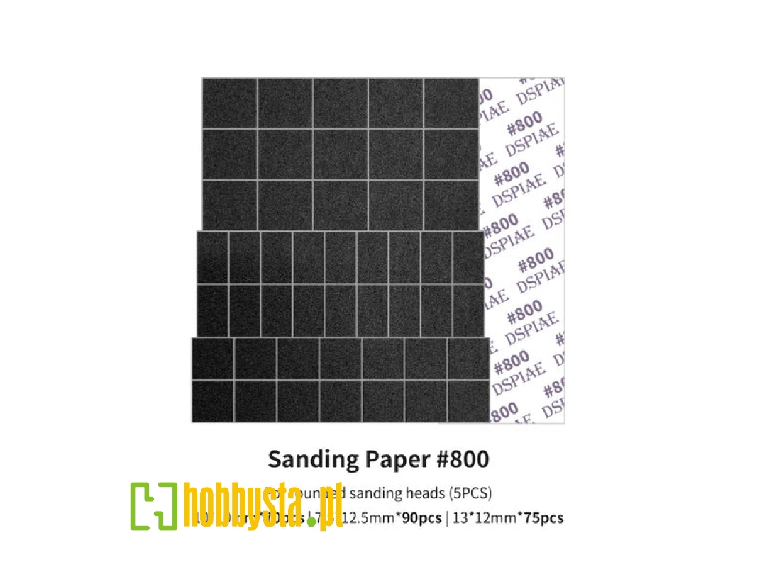 Msp-es08 Sanding Paper 800 Grit (For Rounded Sanding Heads) (5pcs) - image 1