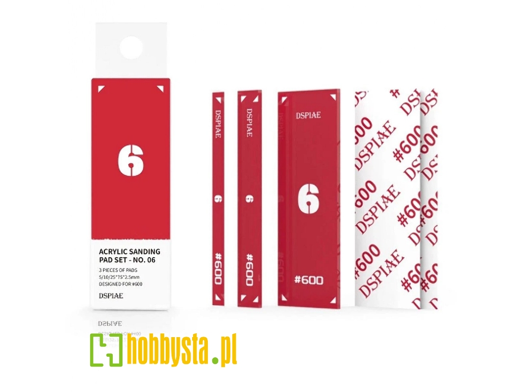 Pt-sp06 Acrylic Sanding Pad Set - Red #600 (3 Pcs) - image 1