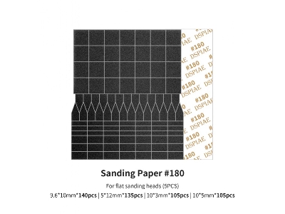 Sp-es01 Sanding Paper 180 Grit (For Flat Sanding Heads) (5pcs) - image 1