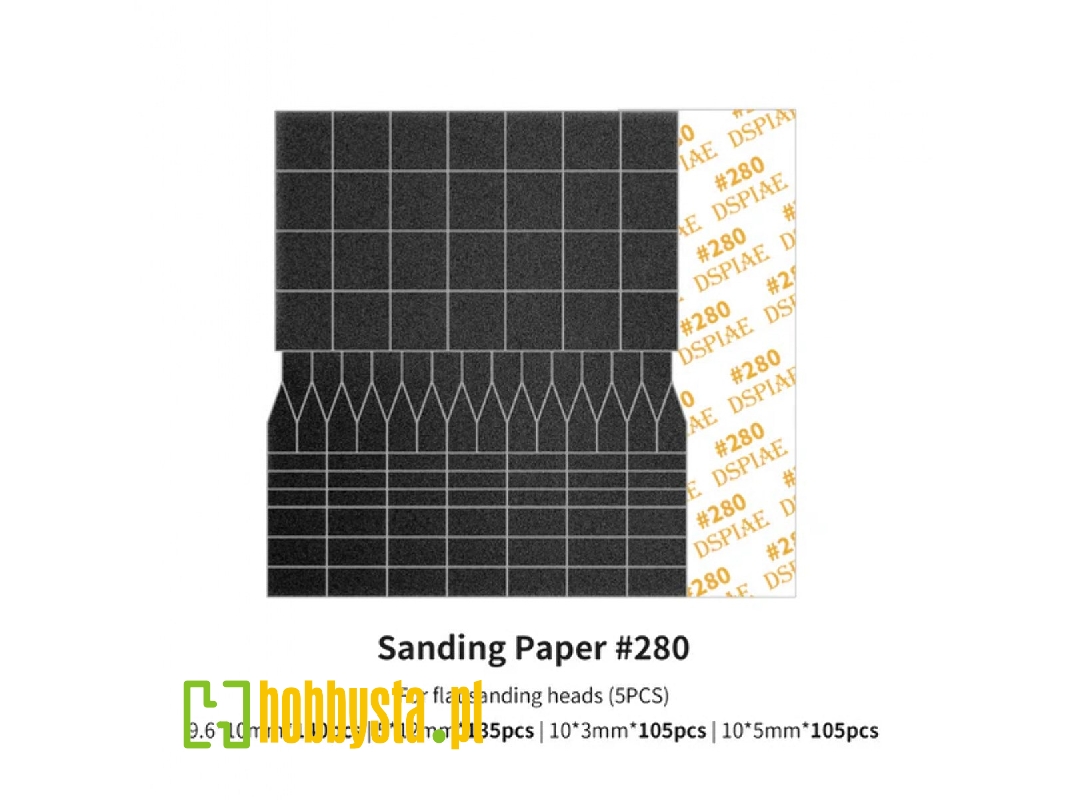 Sp-es02 Sanding Paper 280 Grit (For Flat Sanding Heads) (5pcs) - image 1