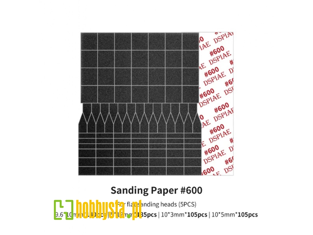 Sp-es06 Sanding Paper 600 Grit (For Flat Sanding Heads) (5pcs) - image 1