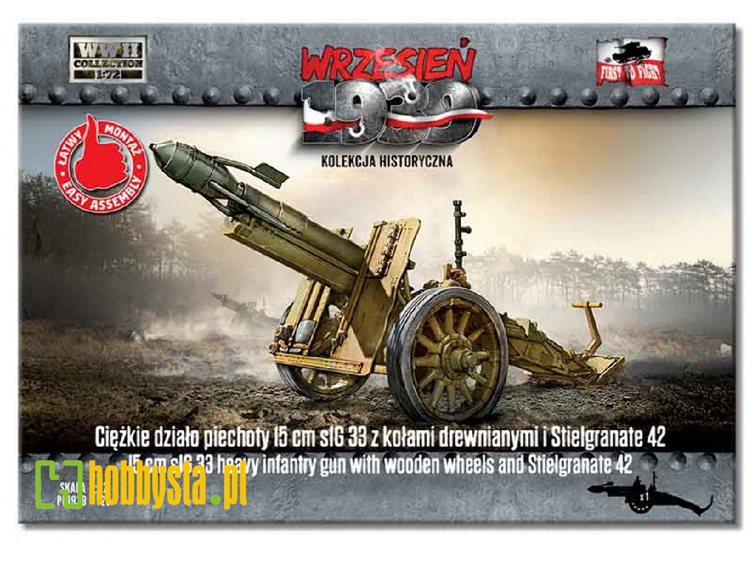 15 cm sIG 33 heavy infantry gun with wooden wheels and Stielgranate 42 - image 1