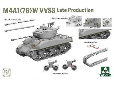Sherman Two Box - M4a1(76w) Vvss Late Production & M51 "degem Alef" & Us Army 1/4 Ton Utility Truck & Mp Figure - image 3
