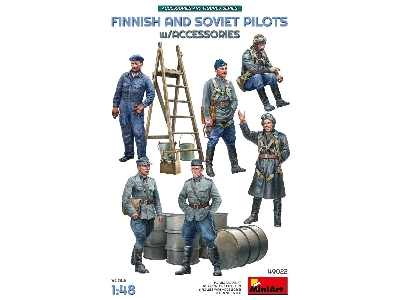 Finnish And Soviet Wwii Pilots With Accessories (6 Figures) - image 1