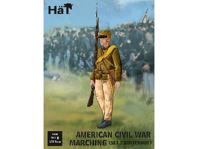 Confederate Infantry In "butternut Uniforms" Marching Set 2 - 18 Figures (American Civil War 1861-1865) - image 1