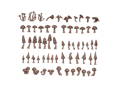 Forest Mushrooms - Basing Bits (3d-printed / 63 Pcs) - image 2
