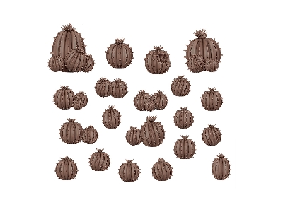 Cactus Barrel - Basing Bits (3d-printed / 20 Pcs) - image 2