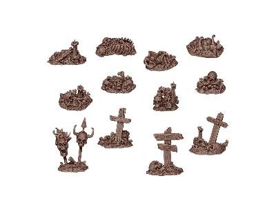 Bones Remains - Basing Bits (3d-printed / 12 Pcs) - image 2