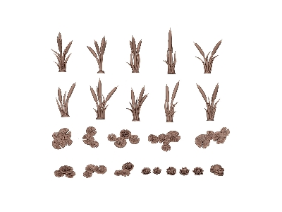 Water Lilies & Cattails (3d-printed / 24 Pcs) - image 2