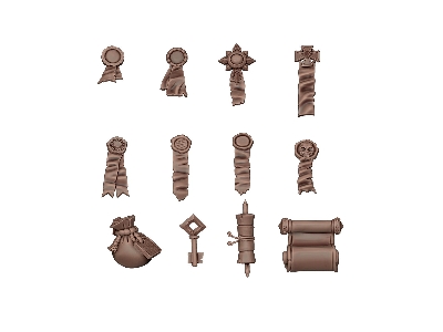 Seals And Scrolls (3d-printed / 46 Pcs) - image 2