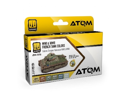 Atom-20754 French Wwi & Wwii Tank Colors Set - image 1