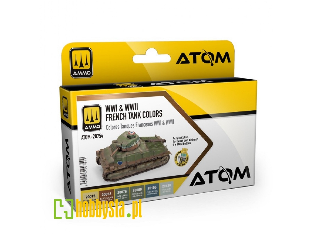 Atom-20754 French Wwi & Wwii Tank Colors Set - image 1