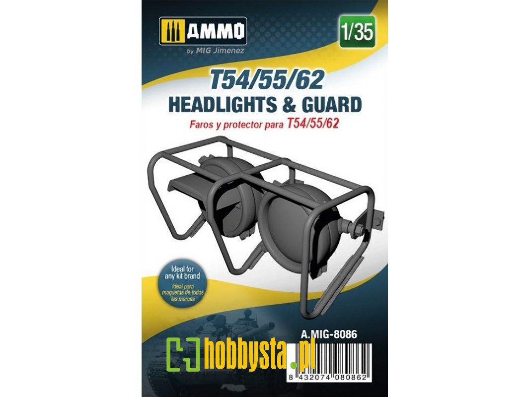 T-54 / T-55 And T-62 - Headlights & Guards (3d Printed) - image 1