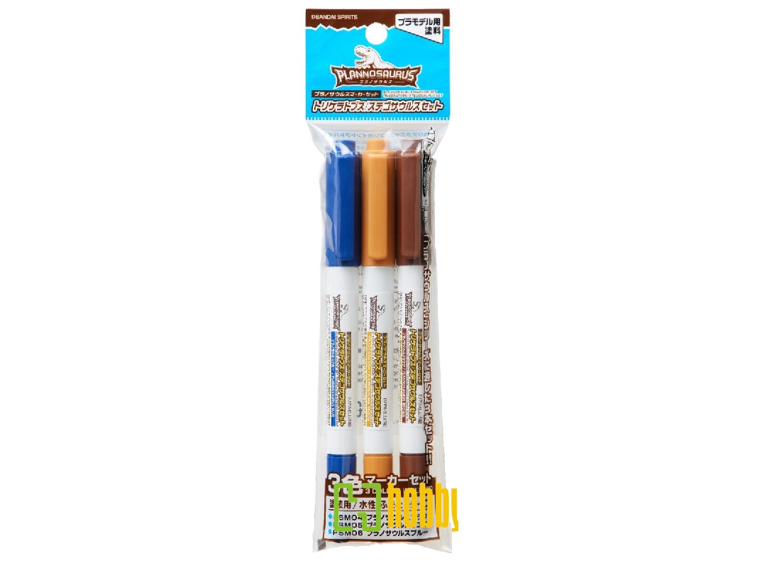 Psms02 Planosaurus Marker Set - Triceratops / Stegosaurus (3 Markers Set) - image 1