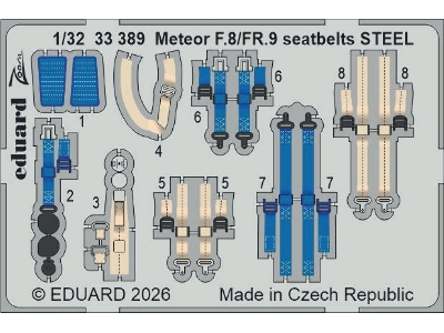 Gloster Meteor F.8 / Fr.9 - Steel Seatbelts (For Revell Kits) - image 1