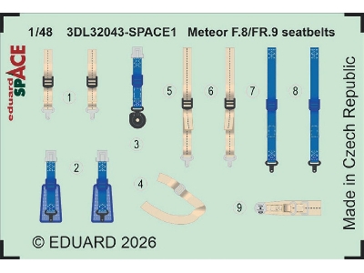 Gloster Meteor F.8 / Fr.9 - Seatbelts Space Set (For Revell Kits) - image 1