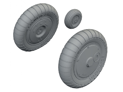 Messerschmitt Bf-109 G-5 / G-6 - Wheels Set (3d-printed / For Airfix Kits) - image 1
