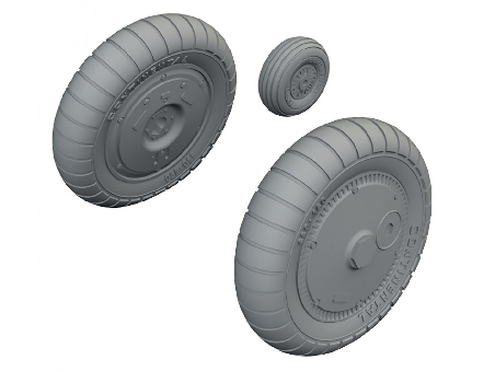 Messerschmitt Bf-109 G-5 / G-6 - Wheels Set (3d-printed / For Airfix Kits)