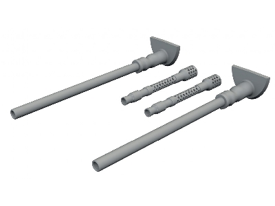 Messerschmitt Bf-109 G-5 / G-6 - Gun Barrels (3d-printed / For Airfix Kits) - image 1