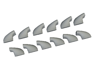 Messerschmitt Bf-109 G-5 / G-6 - Exhaust Stacks (3d-printed / For Airfix Kits) - image 1