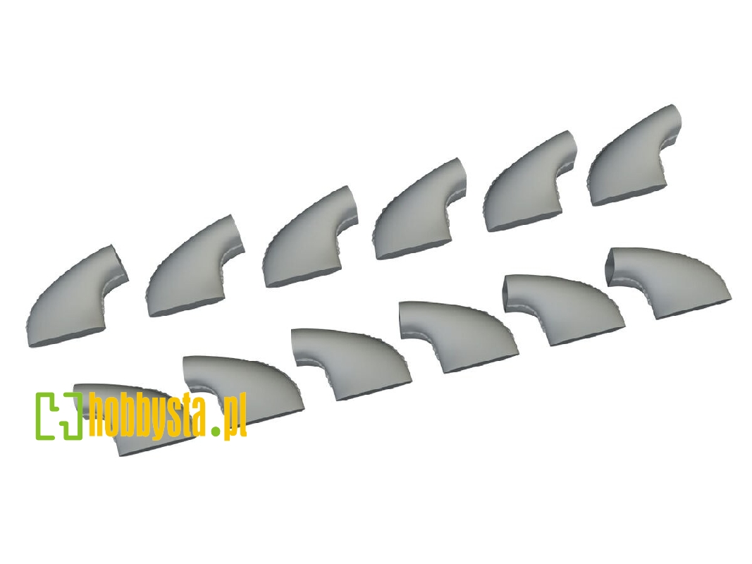 Messerschmitt Bf-109 G-5 / G-6 - Exhaust Stacks (3d-printed / For Airfix Kits) - image 1