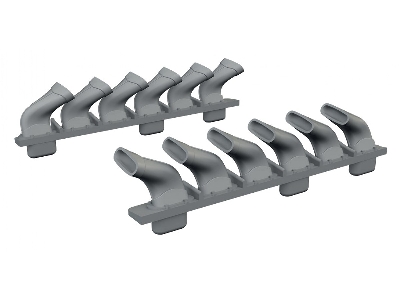 Supermarine Spitfire Mk.V - 3d-printed Six-stacks Exhaust Fishtail (For Eduard Kits) - image 1