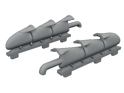 Supermarine Spitfire Mk.V - 3d-printed Three-stacks Exhaust Fishtail (For Eduard Kits) - image 1
