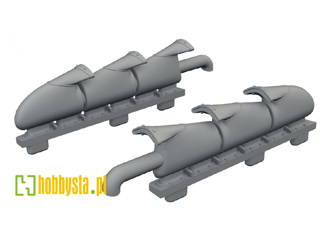 Supermarine Spitfire Mk.V - 3d-printed Three-stacks Exhaust Fishtail (For Eduard Kits) - image 1