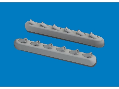 North American P-51 D Mustang - Exhaust Stacks With Fairing (3d-printed / For Arma Hobby Kits) - image 1