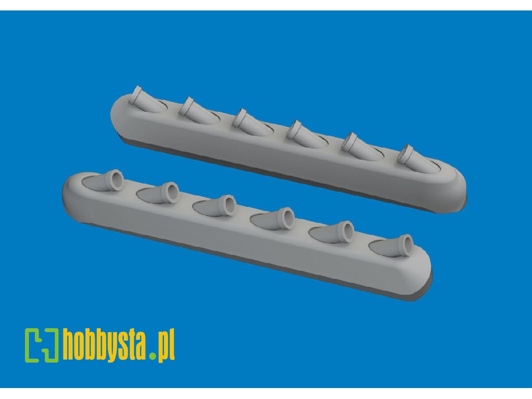 North American P-51 D Mustang - Exhaust Stacks With Fairing (3d-printed / For Arma Hobby Kits) - image 1