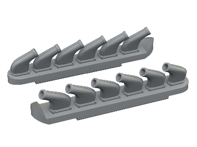 North American P-51 D Mustang - Exhaust Stacks (3d-printed / For Arma Hobby Kits) - image 1