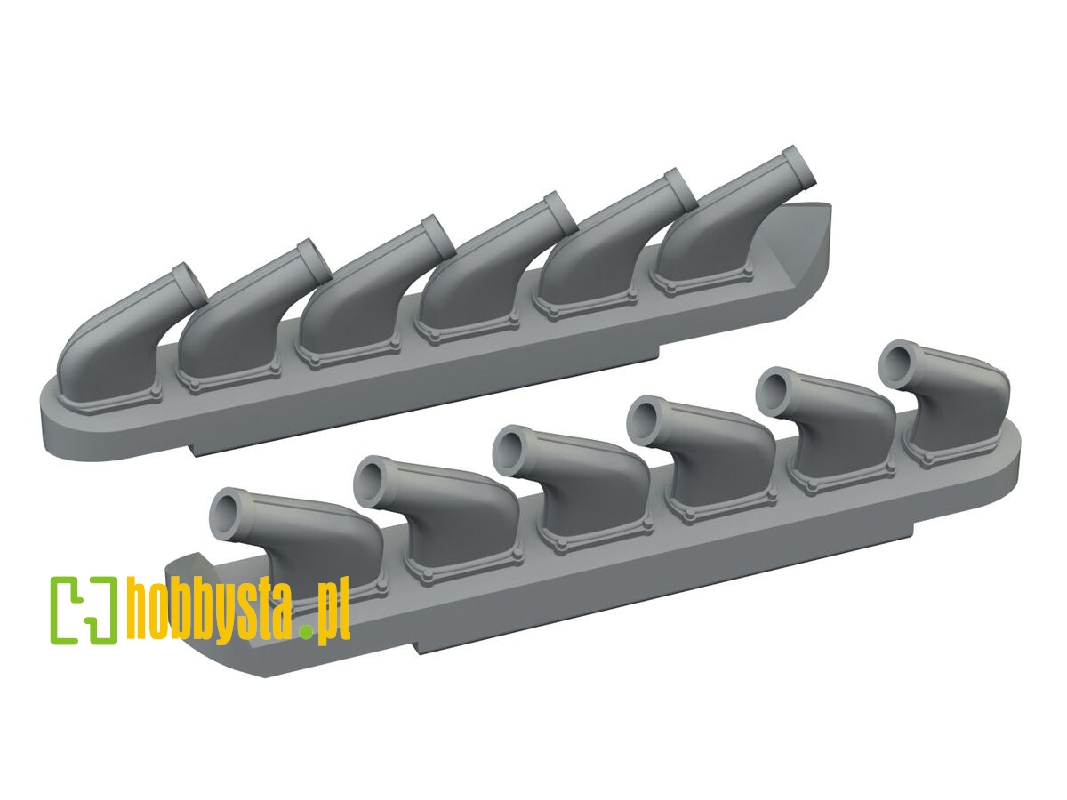 North American P-51 D Mustang - Exhaust Stacks (3d-printed / For Arma Hobby Kits) - image 1